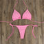 Sexy Women Thong Bikini Set Side Halter Tie Swimsuit Ladies Split Strap Adjustable Bandage Style Brazilian Swimwear Beachwear