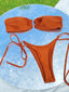 Sexy Bikini 2024 Swimwear Women Biquini Bandeau Bikini Set Beach Outing String Bikinis Thong Swimsuit Swiming Suits Beachwear