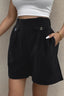 Decorative Button Pocketed Shorts
