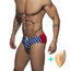 New men's star print color matching triangle swim trunks increase cup sexy close triangle bikini swim trunks