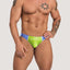 Men's Color Blocking Ultra-low Waisted Sports Triangle Swim Trunks